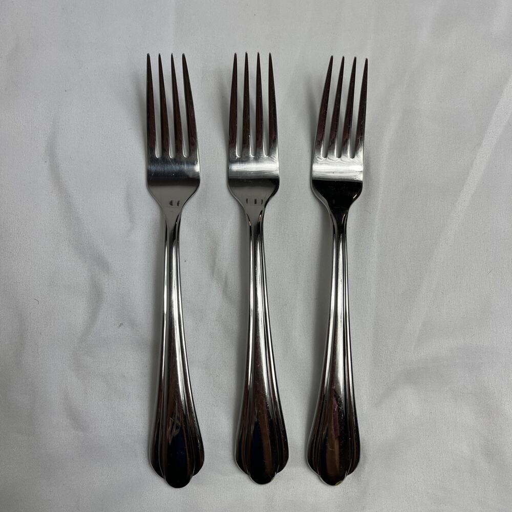 Waterford Linear Silverware Dinner Fork Set Of 3 stainless steal glossy finish